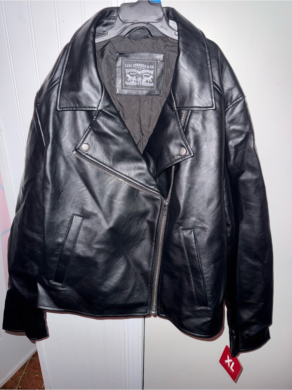 Levi's Black Leather Asymmetrical Moto Jacket